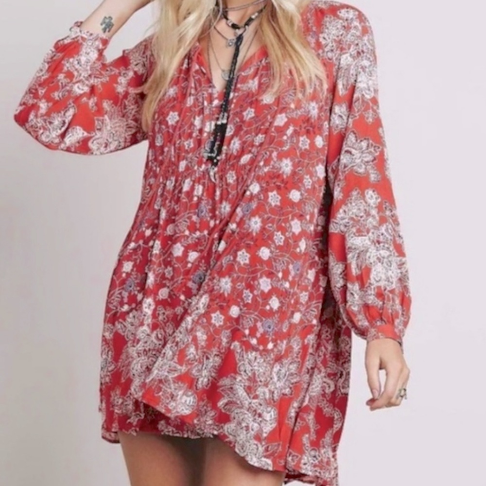 Free People | Boho Floral Mini Dress/Tunic | XS